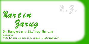 martin zarug business card